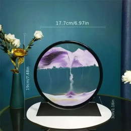 Новый 3D песочные часы, зыбучие пески, движущийся песок, художественная картина, круглое стекло, глубоководный пейзаж, ремесло, струящаяся картина, офис, домашний декор, подарок