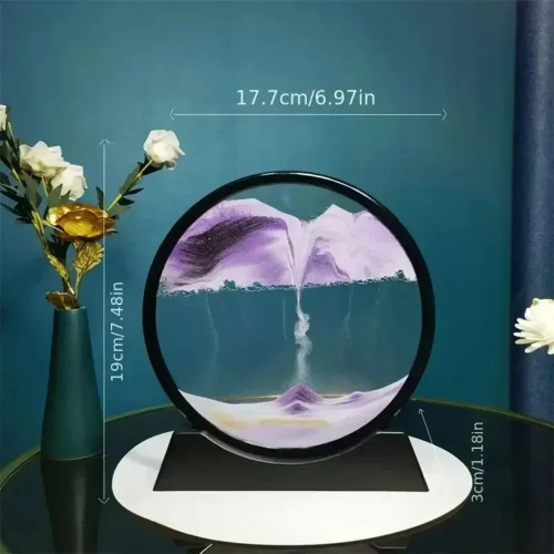 Новый 3D песочные часы, зыбучие пески, движущийся песок, художественная картина, круглое стекло, глубоководный пейзаж, ремесло, струящаяся картина, офис, домашний декор, подарок