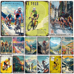 Vélo Tour de France Велосипедный металлический знак Mont St-Michel Mont Blanc Col d'Aspin Bretagne Chamonix Nice Col d'Izoard Les Pyrénées