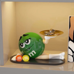 Настольное украшение M&ms, мультяшная скульптура M Bean Man, лоток для хранения, милое украшение для стола, тарелка для закусок, современный декор для гостиной