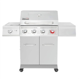 Барбекю-гриль с 4 горелками из нержавеющей стали, 54000 BTU