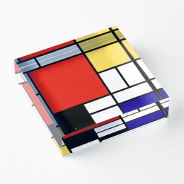 Mondrian акриловый блок с принтом для дома, семьи, прозрачный художественный штамповочный коврик, забавная милая доска, декор для фотографий, украшение для спальни