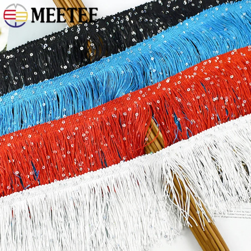 Meetee 1-4 м 20 см бахрома с блестками, кисточка для шитья, кружевная отделка, кисточки, платье, декор для штор, бахрома, одежда, ленты, аксессуары