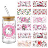 Miniso Hello Kitty мультфильм 16 унций УФ DTF обертки для чашек переводная наклейка стеклянная банка Libbey бутылка самоклеящаяся моющаяся DIY