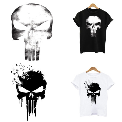 Термотрансферная футболка Marvel The Punisher, наклейки для глажки, плавкие термоклеевые нашивки для одежды
