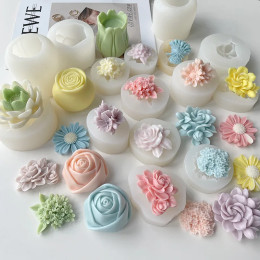 DIY Rose Flower Ароматерапевтическая форма для свечей 3D Силиконовые формы для мыла DIY Tools Moldes De Silicona Para Velas форма для свечей