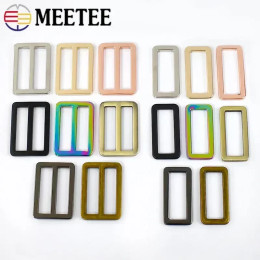 Meetee 30 шт. 20-50 мм металлические кольцевые пряжки для сумок, ремень, лямка, трехскользящий регулятор, застежка, крючок, фурнитура для сумки «сделай сам», аксессуары