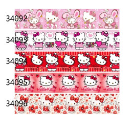 5 ярдов ленты Hello Kitty с принтом, мультяшная лента в репсовую ленту для изготовления бантов для волос, принадлежности для рукоделия, материалы