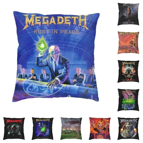 Подушка Megadeths из тяжелого металла, декоративная квадратная, 40x40 см