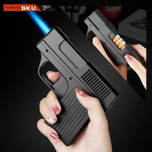Необычные пистолетные стильные зажигалки с сигаретами, искусственная железная зажигалка, емкость 10 шт., искусственная Зажигалка для сигар