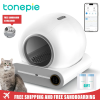 Tonepie 65L Автоматический умный ящик для кошачьего туалета Самоочищающийся полностью закрытый ящик для кошачьего туалета Лоток для туалета для домашних животных Английские версии
