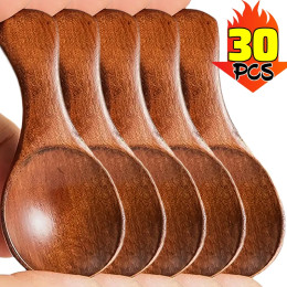 30/1 шт. мини-деревянные ложки для кофе, чая, сахара, чайные ложки, кухонная ложка для специй, приправ, деревянные ложки с короткой ручкой, посуда, принадлежности