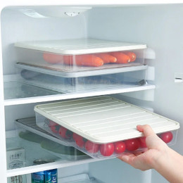 Коробка для пельменей с морозильной камерой, контейнер для хранения продуктов, штабелируемая коробка для хранения продуктов с крышкой, квадратная пластиковая однослойная герметичная прозрачная коробка