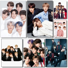 1 шт., популярный постер в Корее, постер для мальчиков Bangtan, самоклеящаяся художественная водостойкая бумажная наклейка, кофейня, бар, декор для комнаты