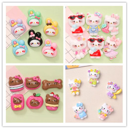 100 шт. Kawaii мультфильм Sanrio KT Cat смола альбом для вырезок Diy ювелирные изделия детский подарок шпилька аксессуары