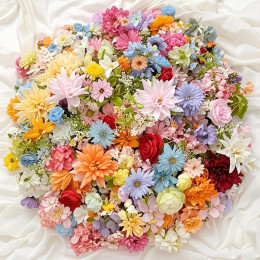 20/52 шт. мини случайный микс искусственные цветы шелковые искусственные цветы для домашнего декора DIY ремесленные подарки аксессуары невесты свадебный декор