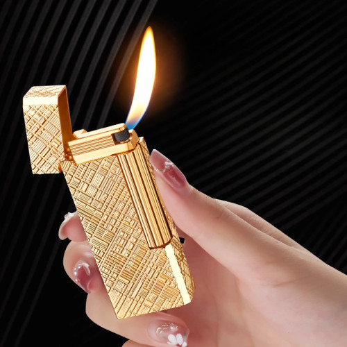 Классическая зажигалка с шлифовальным кругом и изысканной технологией резьбы, ретро мини-надувная зажигалка с открытым пламенем, деловой мужской подарок