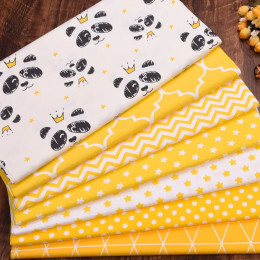 Хлопчатобумажная ткань Yellow Panda Stars, стеганое шитье своими руками, пэчворк для жира, детская ткань, материал для домашнего текстиля, саржа Tecido