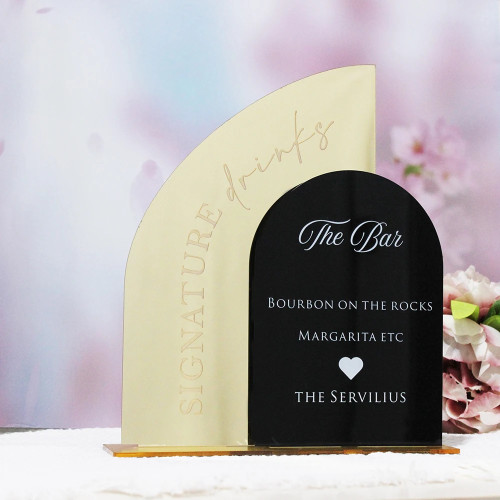 Персонализированная фирменная вывеска для напитков, меню свадебных коктейлей, вывеска свадебного бара, свадебный стол, золотистое зеркало, матовая акриловая барная вывеска,
