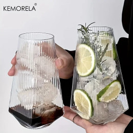 KEMORELA 500 мл вертикальное геометрическое стекло Highball Современный коктейльный стакан для питья для воды, пива, сока - практичный и стильный