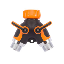 Giraffe Tools Garden Hose Splitter 2 Way Heavy Duty, 3/4"GHT Y Connector for Outdoor Faucet Spigot, Brass Fitting