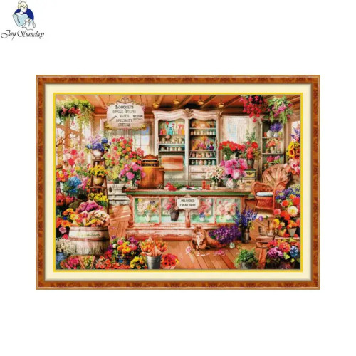 Joy Sunday полная вышивка эко-хлопковая нить 16CT 14CT 11CT с принтом Four Seasons флорист цветочный стиль набор для вышивки крестом произведение искусства