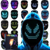 Настраиваемые декоративные маскарадные светодиодные маски Dledicate RGB Праздничные танцевальные костюмы для косплея с принтом логотипа для вечеринок на Хэллоуин, мероприятий