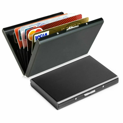 1 шт. держатель для карт для мужчин RFID блокировка алюминиевый металлический тонкий кошелек сумка для денег антисканирующий держатель для кредитных карт тонкий чехол маленький мужской кошелек