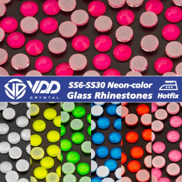 VDD SS6-SS30 исправление новые неоновые цветные стеклянные стразы с кристаллами и плоской задней частью стразы для одежды, свадебное платье, ремесленные украшения