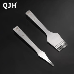 QJH Высококачественное острое (реверс) долото для кожи с обратным ходом, утюг во французском стиле, штамповочный инструмент для кожи, полировка, 4 размера