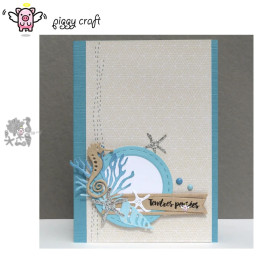 Piggy Craft металлические штампы для резки, пресс-форма для морских водорослей, ракушка морского конька, скрапбукинг, бумага, ремесленный нож, форма, лезвие, штампы, трафареты