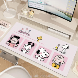 Disney Snoopy милый коврик для мыши из искусственной кожи для девочек, большой коврик для книги с героями мультфильмов, коврик для офисного компьютера, коврик для обеденного стола, водонепроницаемый