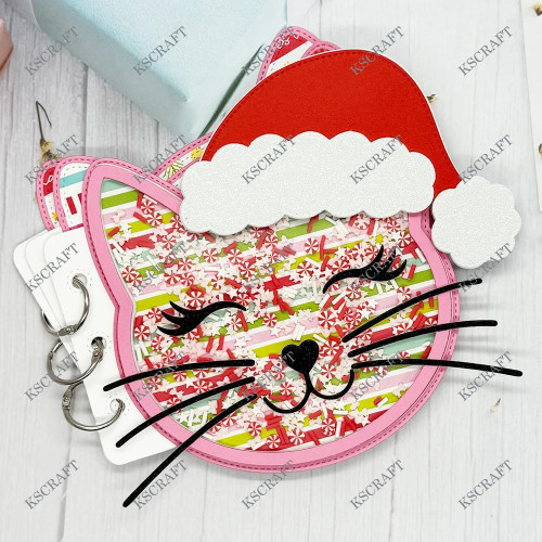 KSCRAFT Cat Christmas добавьте трафареты для резки DIY Скрапбукинг декоративное тиснение DIY бумажные карты