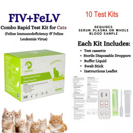 Комбинированные тестовые наборы Feline Immunodeficiency и Leukemia (FIV+FeLV) для кошек, 10 шт.