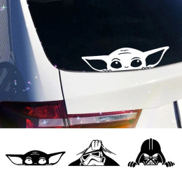 Забавная виниловая наклейка Disney Baby Vader Peeking на окно автомобиля, наклейки на бампер, наклейки на туалет, украшение для ванной комнаты, наклейки для дома