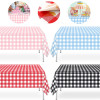 Розово-синяя одноразовая клетчатая скатерть, пластиковая прямоугольная крышка для вечеринки, стола, пикника, дня рождения, детского душа, свадебные принадлежности