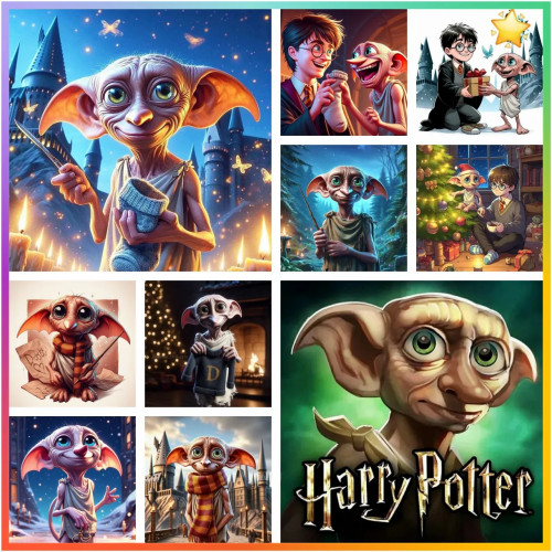 Алмазная картина Dobby из Гарри-Поттера, вышивка крестиком 5D, творчество, рисование на холсте, подарок, мозаика, вышивка, домашний декор