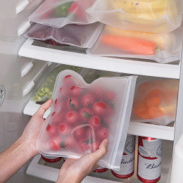 Силиконовый Пакет для хранения пищевых продуктов, Многоразовые Пакеты для еды в морозилке, стоячий пакет на молнии, пакет для свежести продуктов, пакет на молнии, кухонные контейнеры для хранения