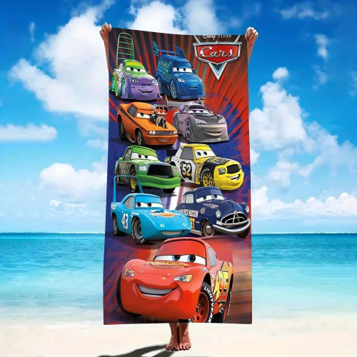 Пляжное полотенце Disney Pixar Cars: весело для пляжных дней! Подходит для полотенец, банных полотенец, пляжных полотенец, подарков.