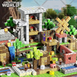 Магнитные строительные блоки Mine World Magnet Cube Brick Сенсорные лучшие наборы для мальчиков и девочек Дети DIY Модель в пиксельном стиле Базовая пластина Игрушка