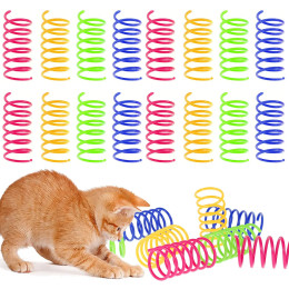 16/80 шт., игрушки с пружинами для кошек, спиральная катушка для котят, интерактивный датчик для домашних животных, пластиковая пружинная игрушка, красочные пружины, игрушки для кошек, товары для домашних животных