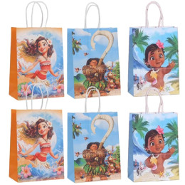 6/24 шт., бумажный пакет для вечеринки Disney Moana, подарочная упаковка для конфет, детская океанская тема, украшение для дня рождения, детский душ, вечерние принадлежности