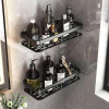 Пластиковая полка для ванной комнаты, косметика, шампунь, гель для душа, стеллаж для хранения, черная полка без перфоратора, аксессуары для ванной комнаты, треугольные настенные стеллажи