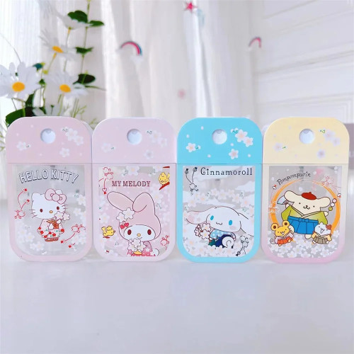 Бутылочка с распылителем Hello Kitty, бутылка для духов Kuromi Cinnamoroll, портативная бутылочка Sanrio, цветок вишни, Мелоди, лосьон для розлива в бутылки