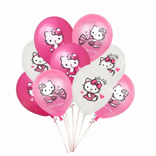 15 шт., воздушный шар с рисунком «Hello Kitty», декор для дня рождения, Kawaii KT, латексные шары с котом, воздушный шар с животными, детский душ, подарки для детей