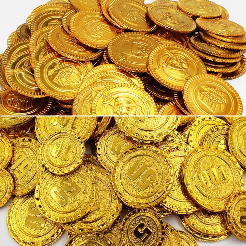 50 шт., пластиковая пиратская золотая монета, игра номиналом, монета, драгоценные камни, детские товары для вечеринок, декор на Хэллоуин, детские игрушки 88