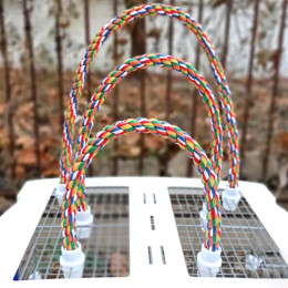 Прочная игрушка-клетка для попугая, тканая, широкая применимость, хлопковая веревка, подставка для птицы, птицы