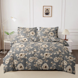 Kuup удобный дышащий комплект постельного белья Queen King Size с цветочным принтом, флокированный пододеяльник, простыня, наволочка, комплект постельного белья