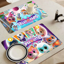 Кухонный коврик для слива Super Kitties, коврик для посуды, коврик для сушки кофейной посуды, коврик для столовых приборов, ванная комната, кухонный сливной коврик