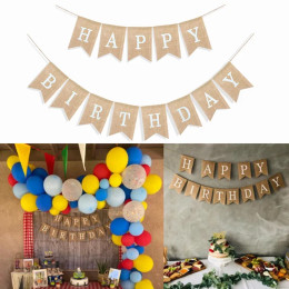 13-флаги с днем рождения, товары для домашнего декора, винтажный льняной джутовый вымпел из мешковины, баннер, фон для фотосъемки